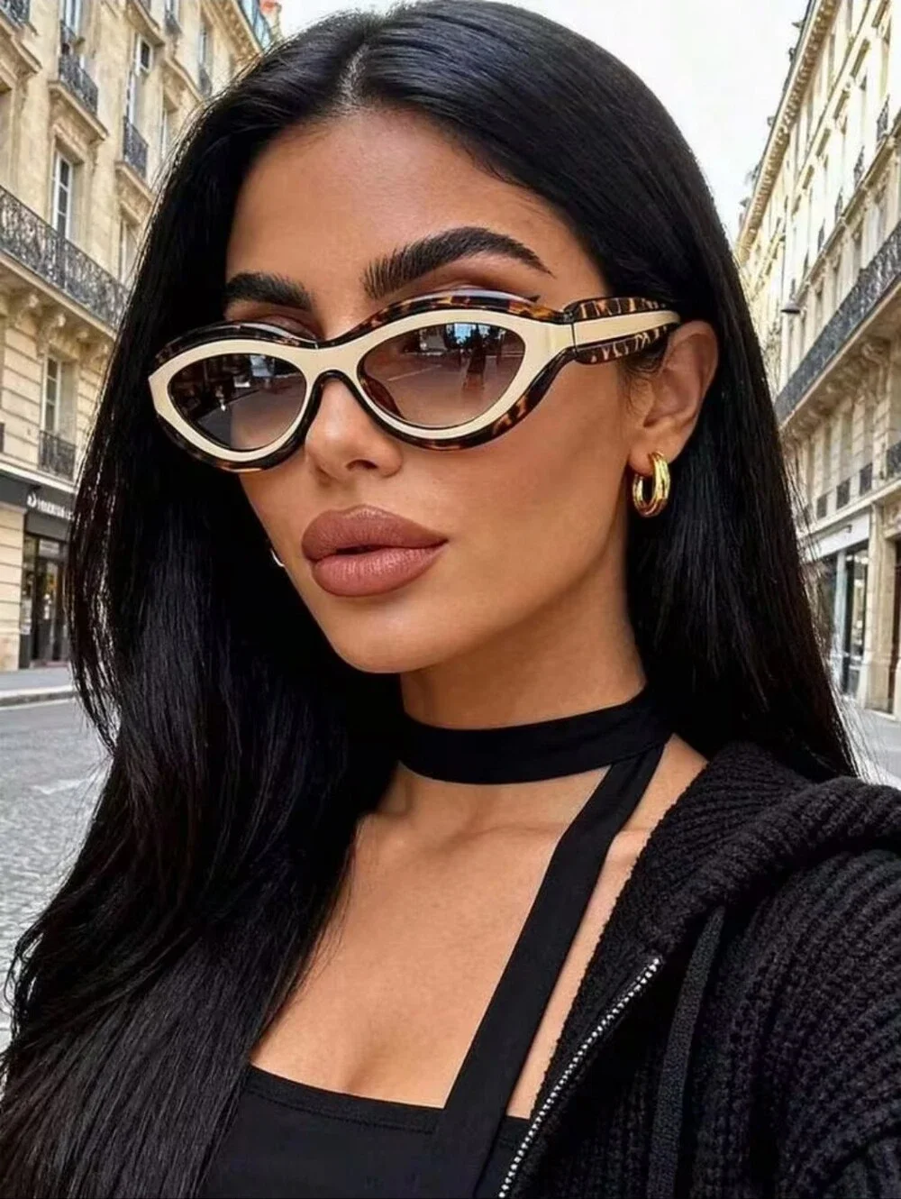 Ivory and Tortoiseshell Cat-Eye Sunglasses for Women